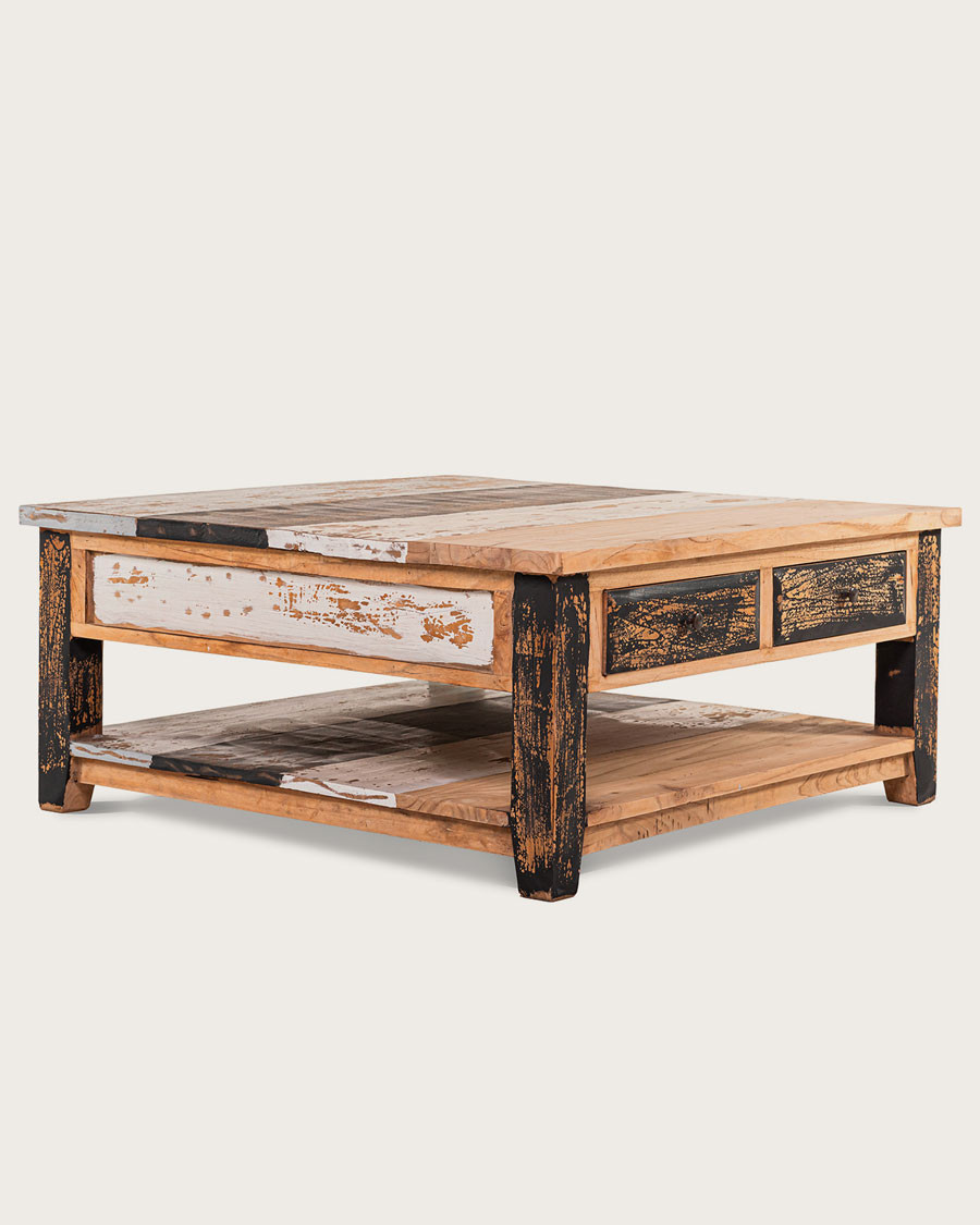 Esha - Tavolino quadrato in teak massello