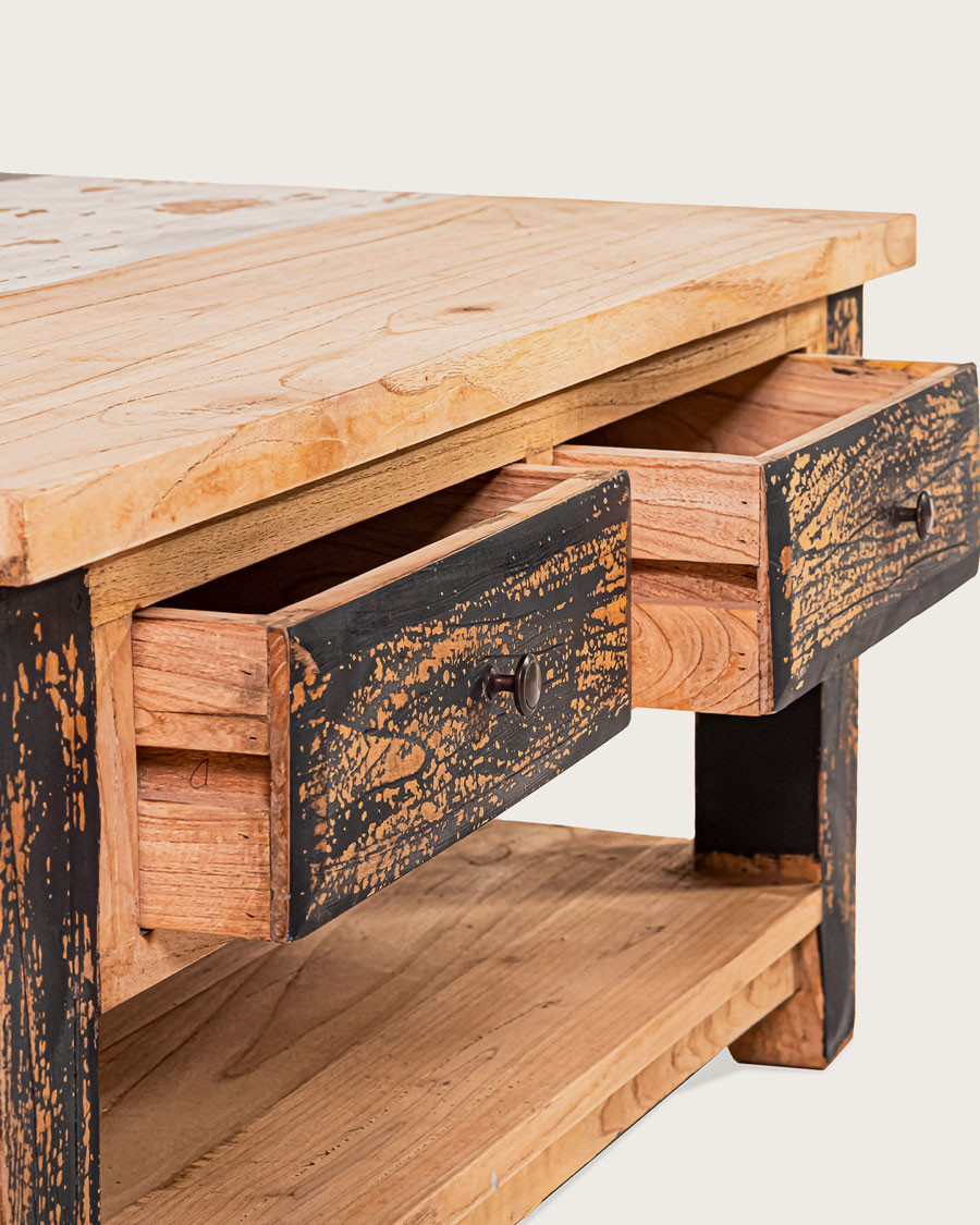 Esha - Square coffee table in solid teak