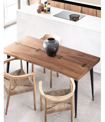 Kanpur - Table repas in massive suar L160 cm 6 pers.