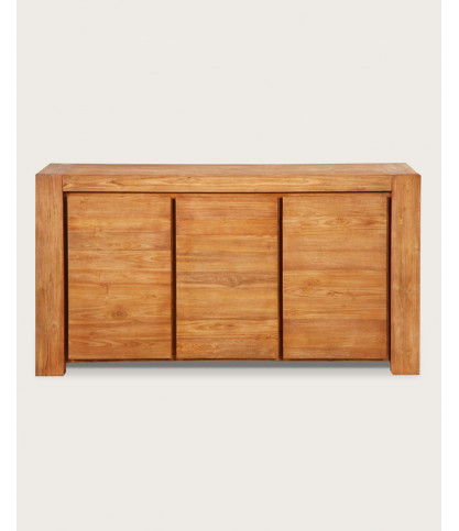 Kutaya - Aparador de teca maciza de 3 puertas