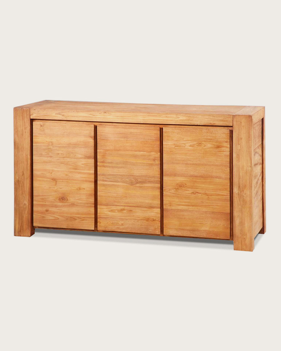 Kutaya - Aparador de teca maciza de 3 puertas