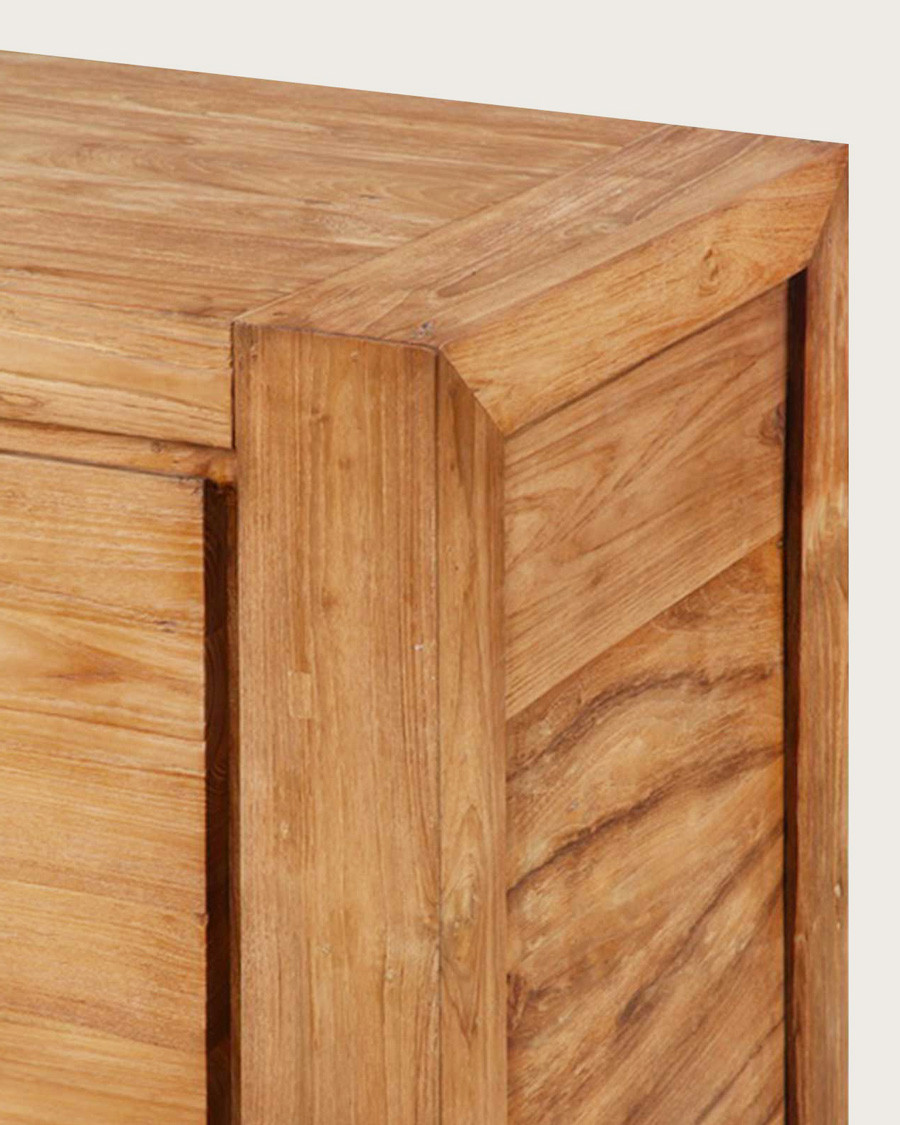 Kutaya - Aparador de teca maciza de 3 puertas