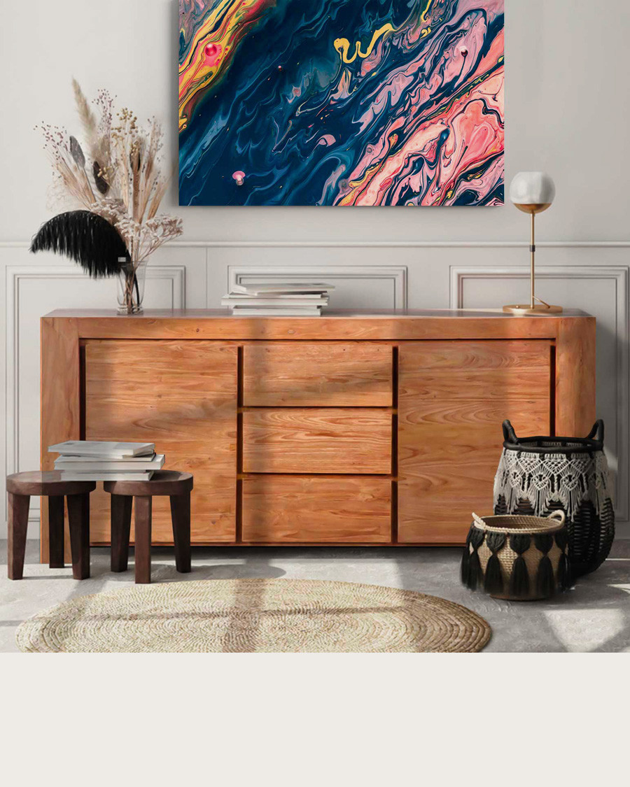 Kutaya - 2 Door + 3 Drawer Teak Sideboard