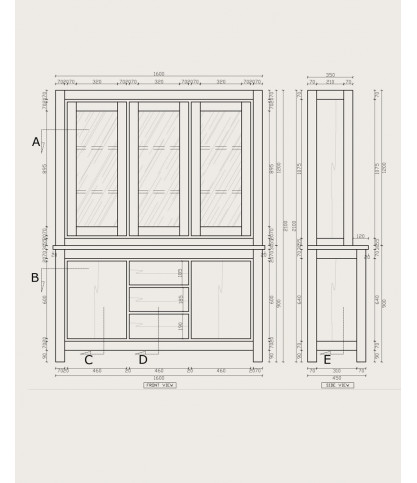 Karna - Librería de 2 piezas de teca maciza