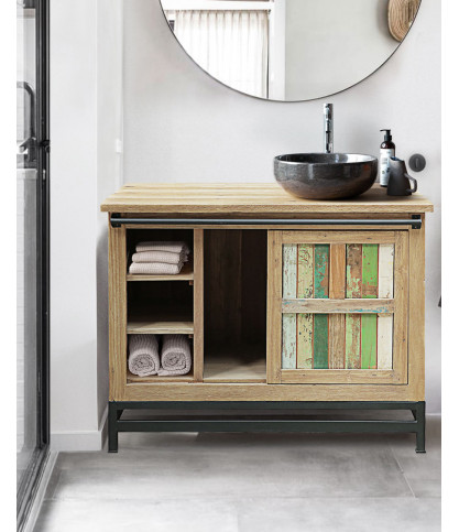 Sumatra - Recycled boat teak vanity unit