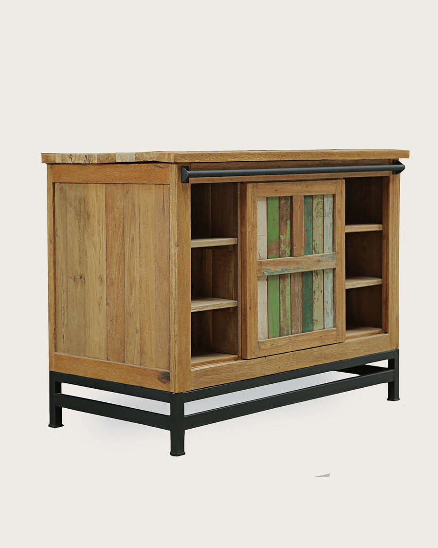 Sumatra - Mobile da bagno realizzato in teak riciclato proveniente da imbarcazioni.