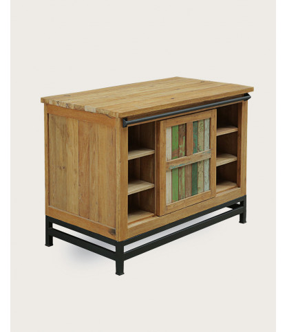 Sumatra - Mobile da bagno realizzato in teak riciclato proveniente da imbarcazioni.