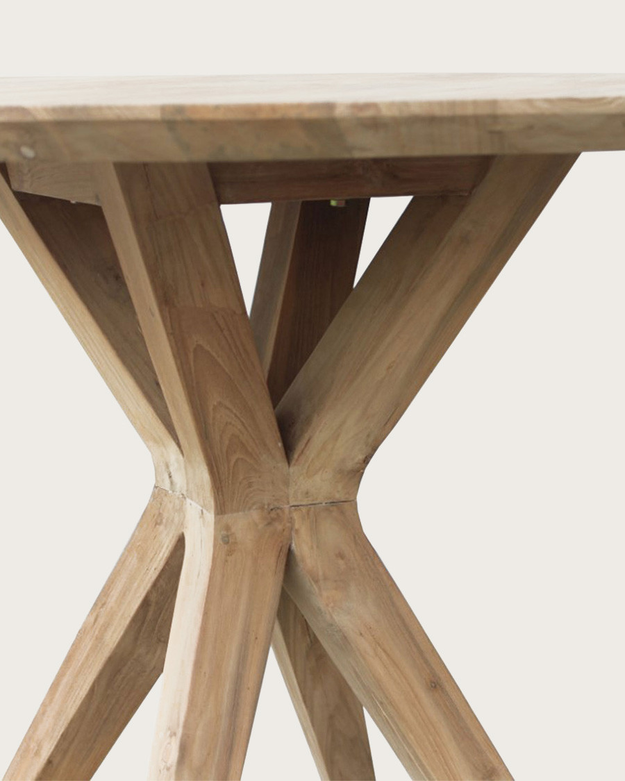 Amelia - Tavolo da pranzo rotondo in teak massello, diametro 110 cm, 4/6 persone