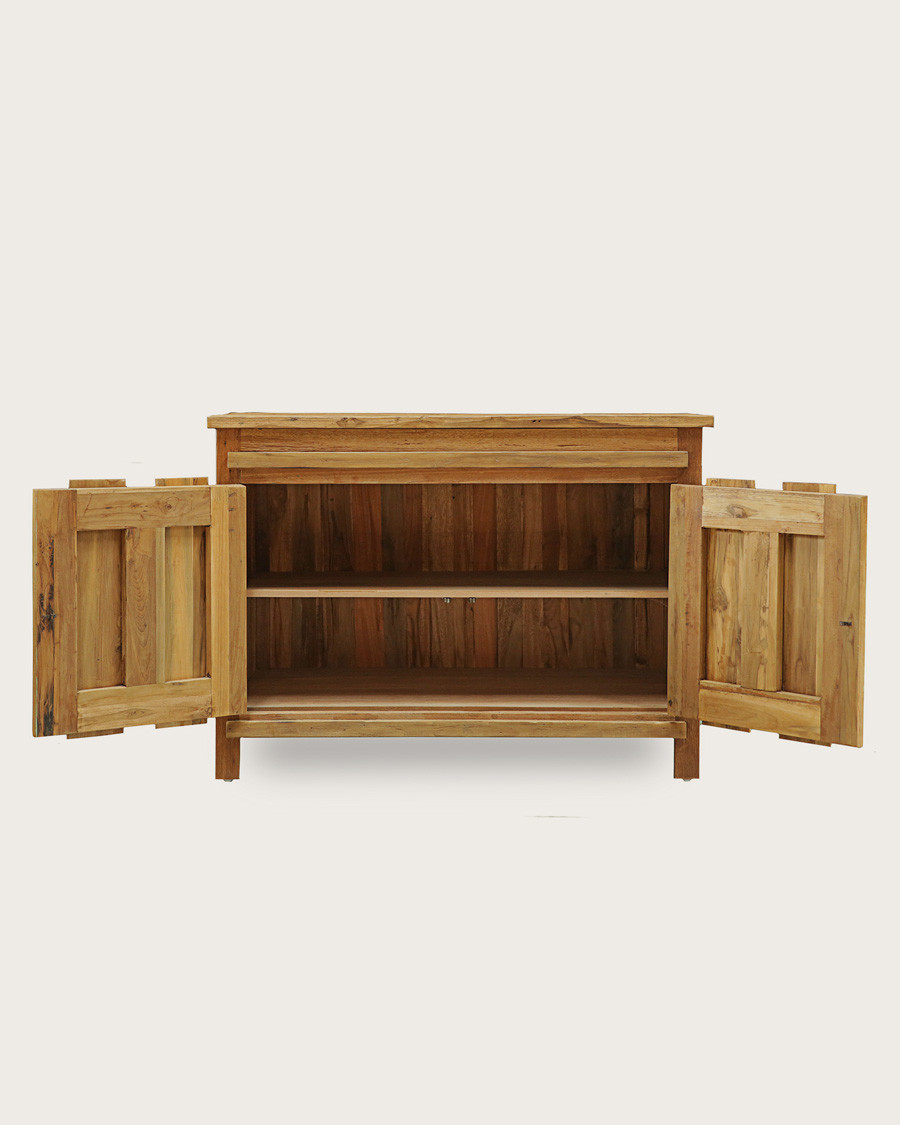 Antik - Meuble sous vasque en teck de bateau recyclé 120 cm