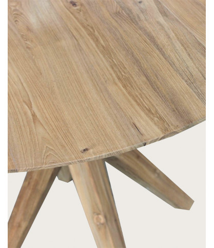 Amelia - Round solid teak dining table D110 cm 4/6 people.