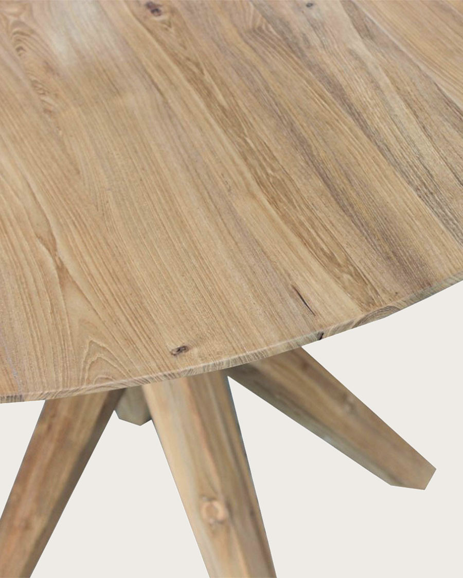 Amelia – Runder Esstisch aus massivem Teakholz, Durchmesser 110 cm, für 4–6 Personen