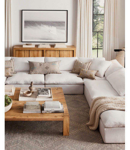 Cloud - Modular corner sofa in white linen