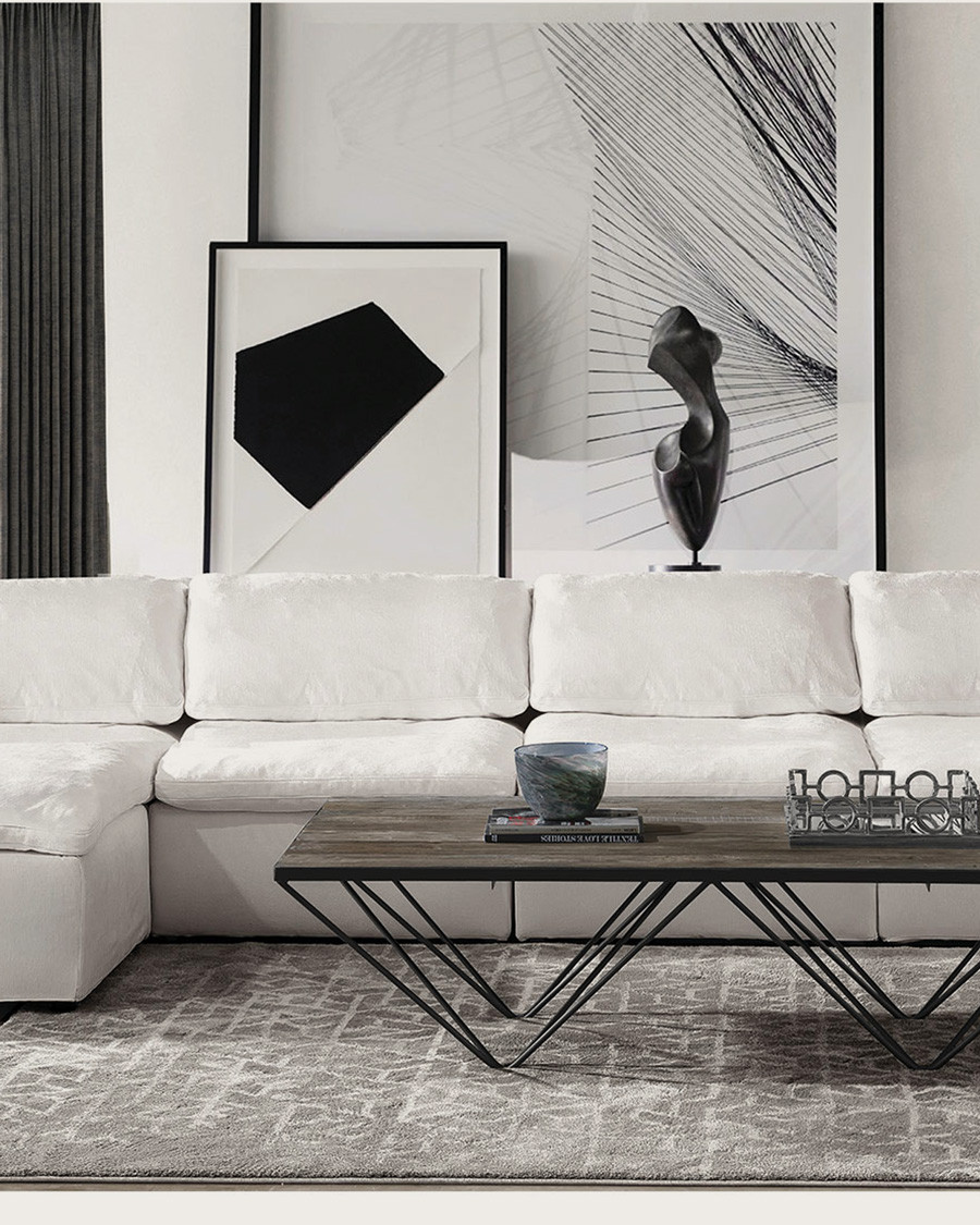 Cloud - Modular corner sofa in white linen