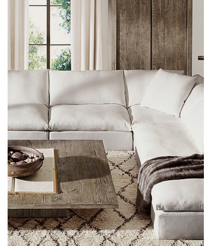 Cloud - Modular corner sofa in white linen