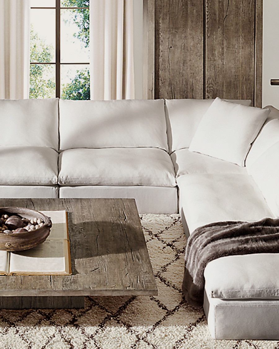 Cloud - Modular corner sofa in white linen