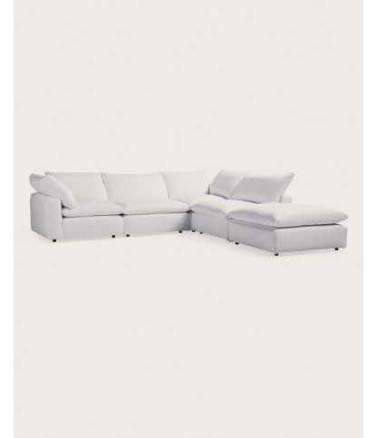 Cloud White - Modular corner sofa in white linen
