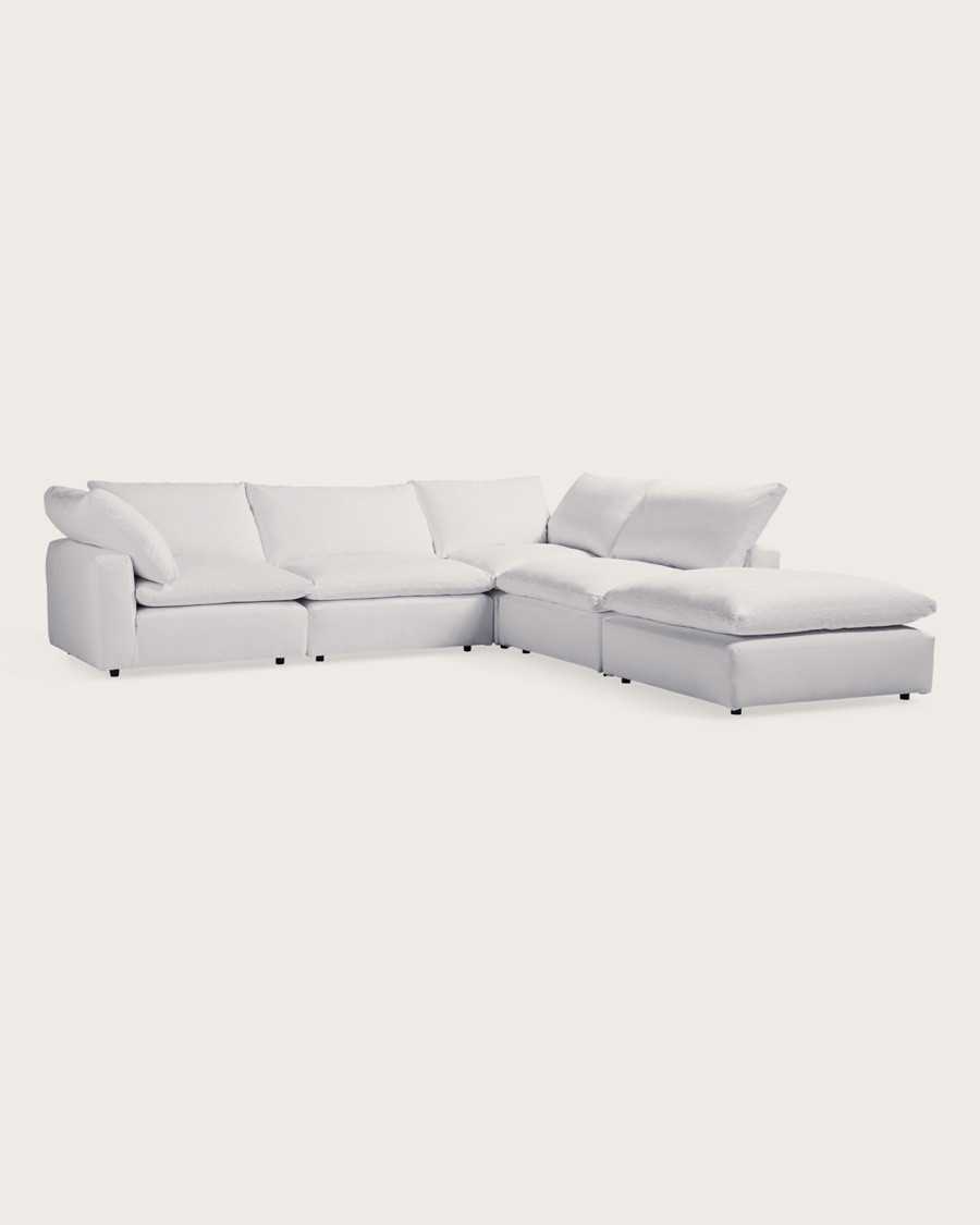 Cloud White - Modulares Ecksofa aus weißem Leinen