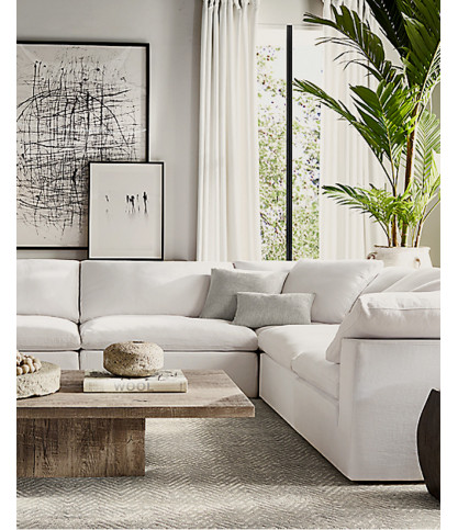 Cloud - Modular corner sofa in white linen