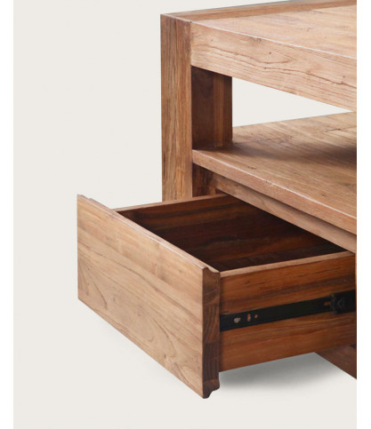 Kutaya - Solid teak TV cabinet with 3 drawers
