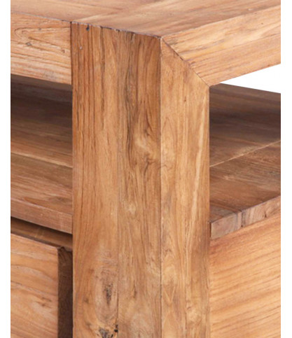 Kutaya - Solid teak TV cabinet with 3 drawers