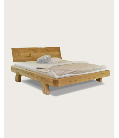 Nalia - Solid spruce wood beam bed 180 CM