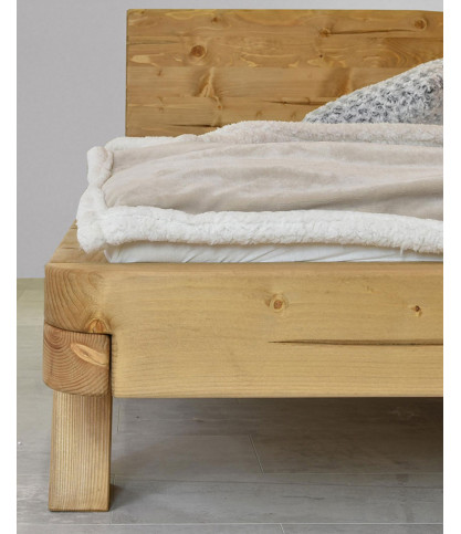 Nalia - Letto con trave in legno massello di abete rosso, 180 cm