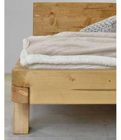 Nalia - Lit poutre en bois massif d'épicéa, couchage 180 cm