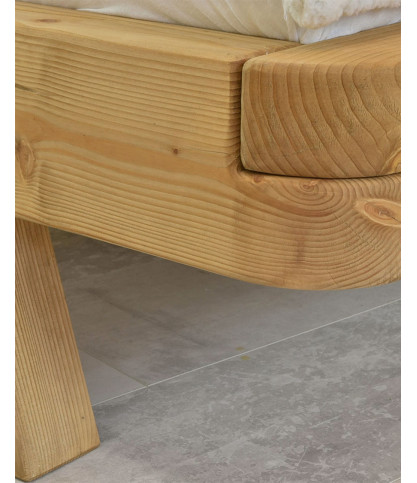 Nalia - Letto con trave in legno massello di abete rosso, 180 cm