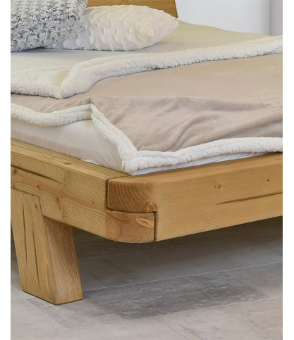 Nalia - Letto con trave in legno massello di abete rosso, 180 cm