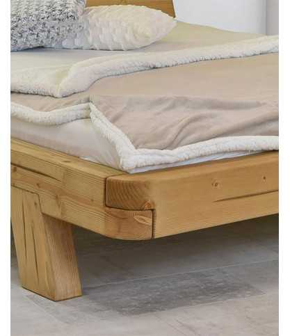 Nalia - Lit poutre en bois massif d'épicéa, couchage 180 cm