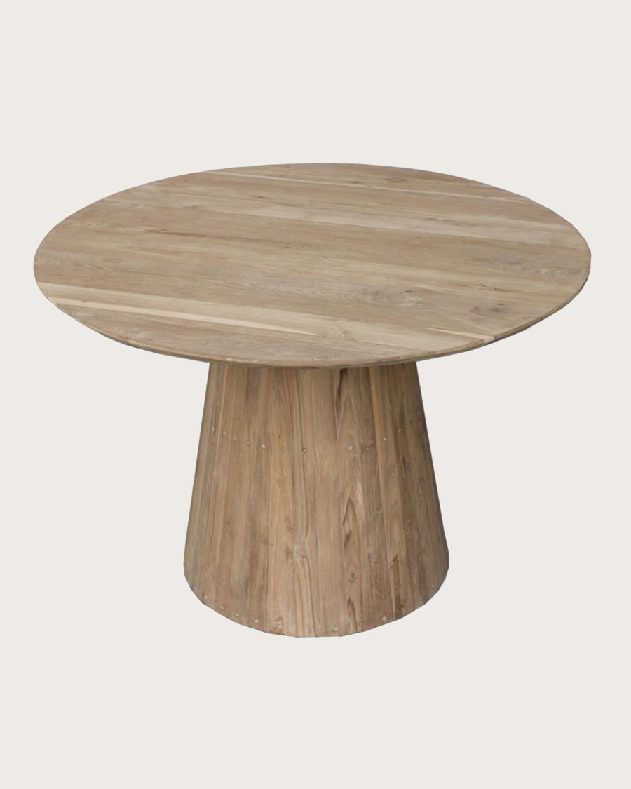 Honolulu - Ronde eettafel van massief teakhout, diameter 110 cm, geschikt voor 4/6 personen.