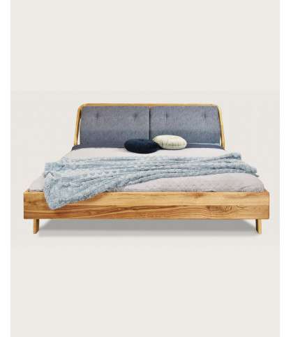 Vintage - Cama robusta de roble macizo de 160 cm