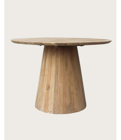 Honolulu - Tavolo da pranzo rotondo in teak massello, diametro 110 cm, 4/6 persone.