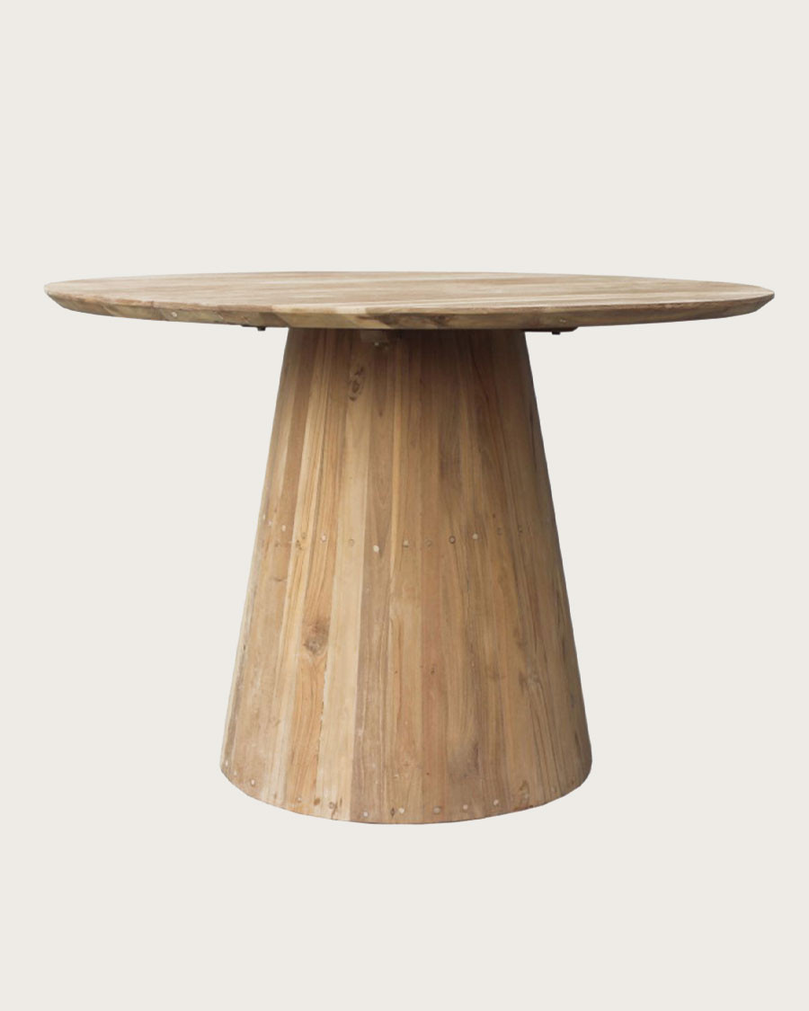 Honolulu - Ronde eettafel van massief teakhout, diameter 110 cm, geschikt voor 4/6 personen.