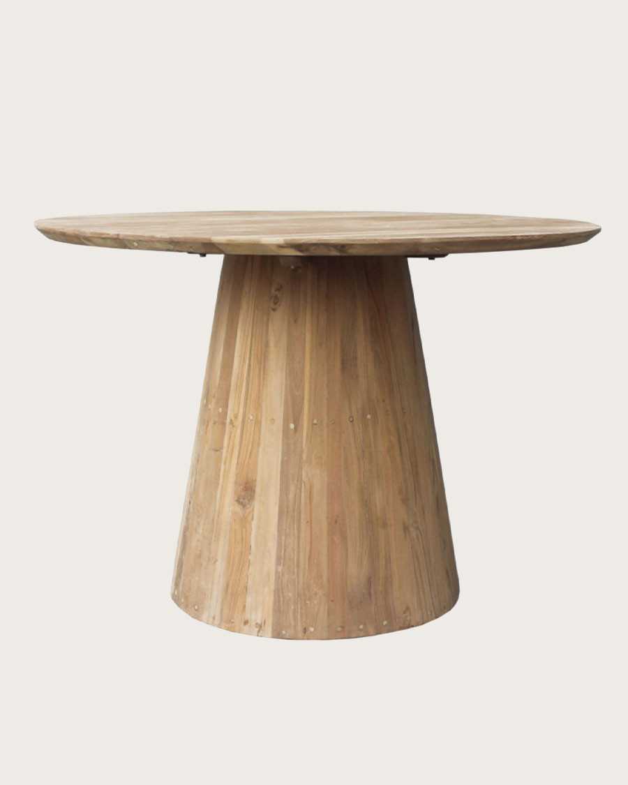 Honolulu - Runder Esstisch aus massivem Teakholz, D110 cm, 4/6 Personen.