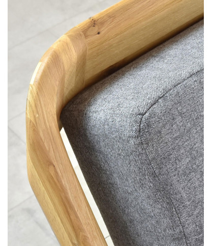 Vintage - Cama robusta de roble macizo de 160 cm