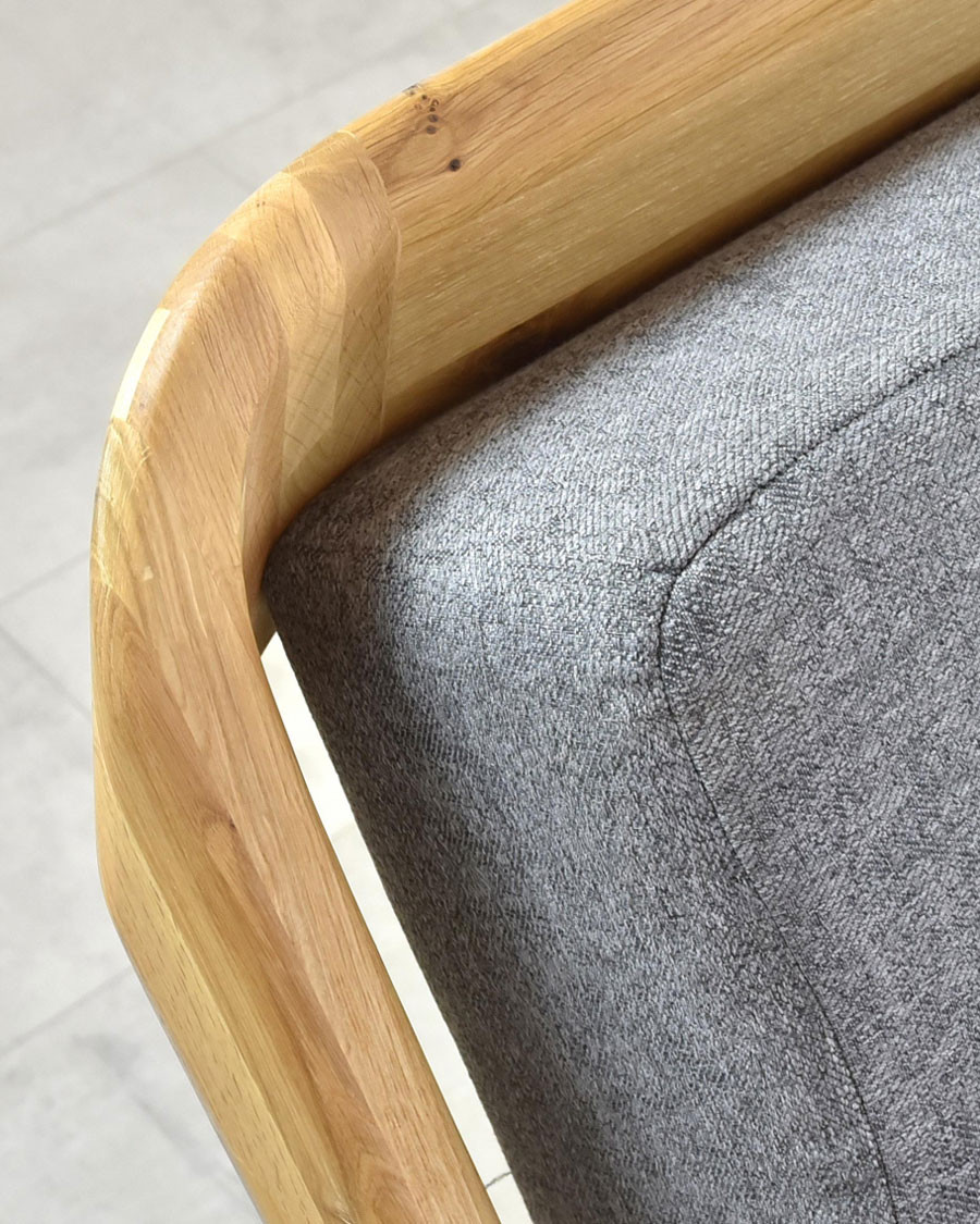 Vintage - Cama robusta de roble macizo de 160 cm