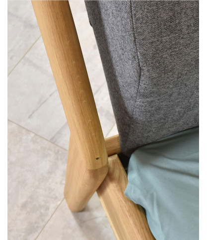 Vintage - Cama robusta de roble macizo de 160 cm