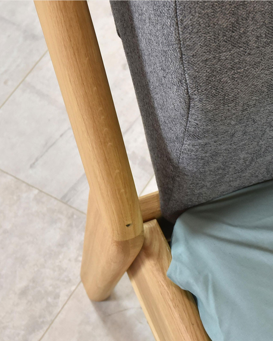 Vintage - Cama robusta de roble macizo de 160 cm