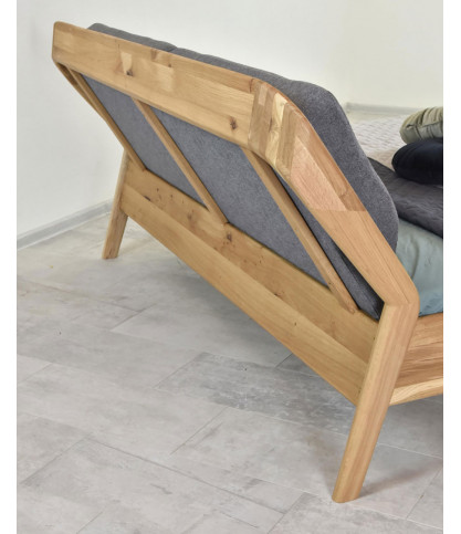 Vintage - Cama robusta de roble macizo de 160 cm
