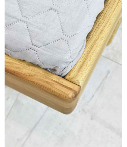 Vintage - Cama robusta de roble macizo de 160 cm