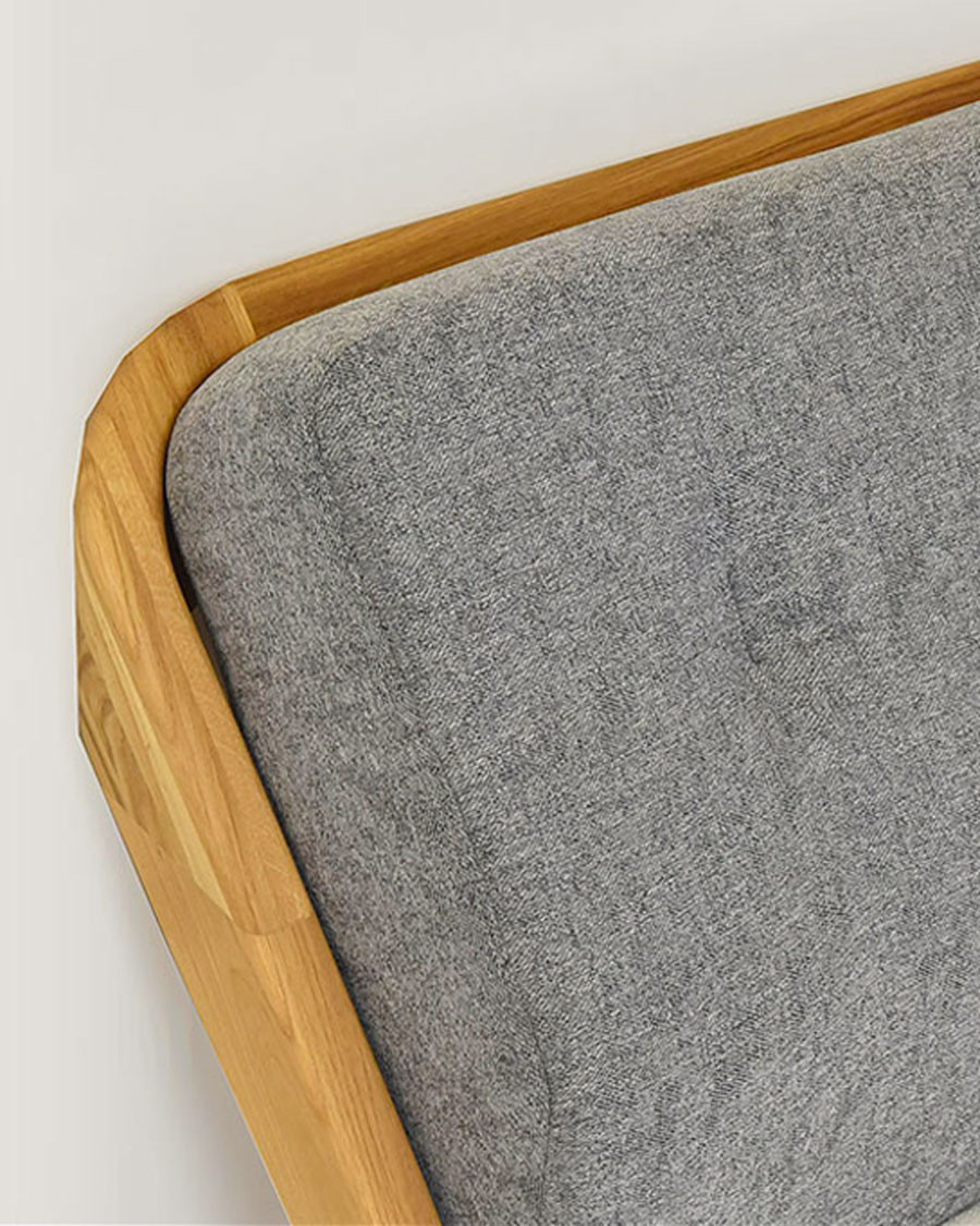 Vintage - Cama robusta de roble macizo de 160 cm