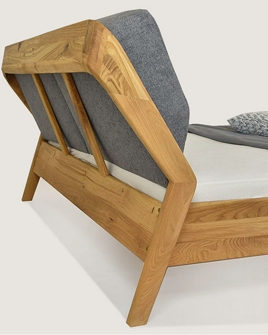 Vintage - Stabiles Bett aus massiver Eiche 160 cm