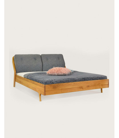 Vintage - Cama robusta de roble macizo de 160 cm