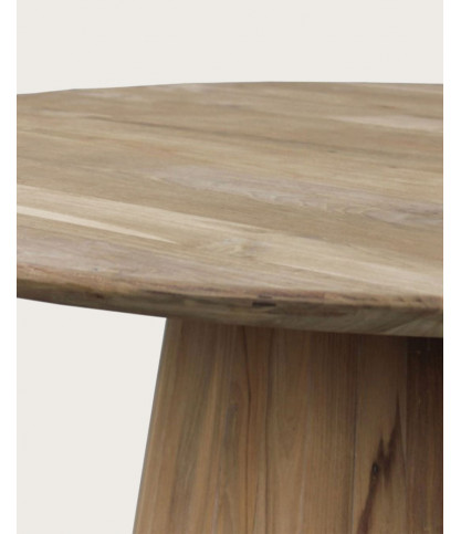 Honolulu - Mesa de comedor redonda de teca maciza, 110 cm de diámetro, 4/6 personas.