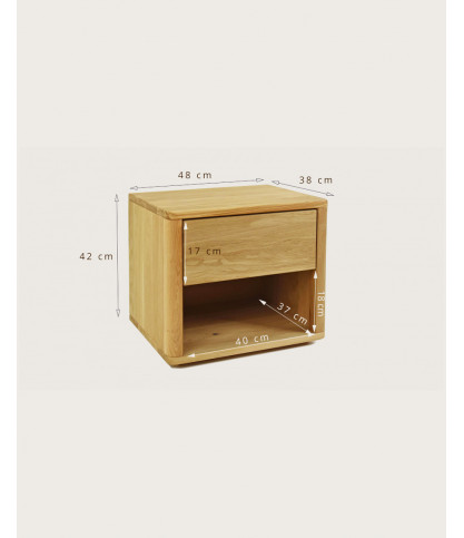 Emma - Solid oak bedside table