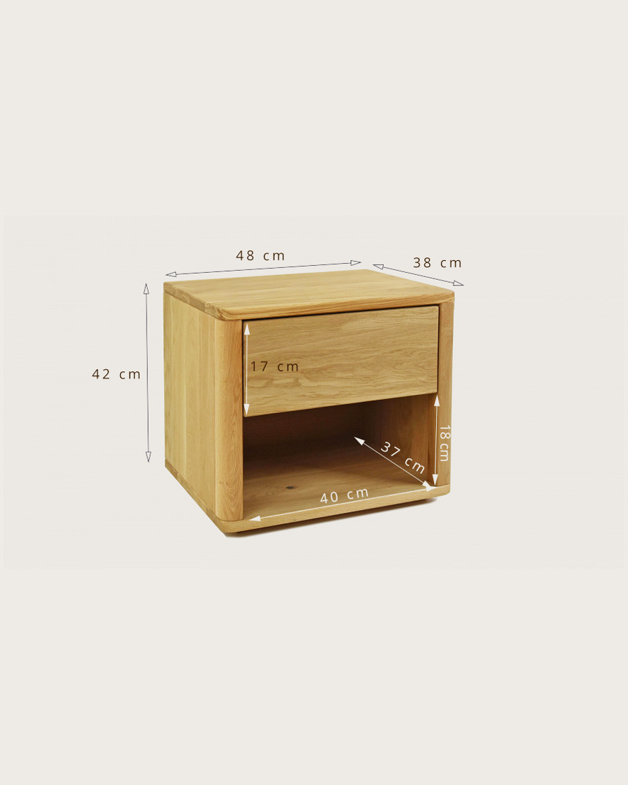 Emma - Solid oak bedside table