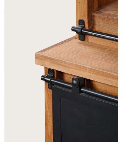 Industryal - Small bookcase in solid teak and metal