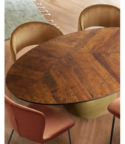 Table de repas ovale extensible bois massif - 6 à 8 convi