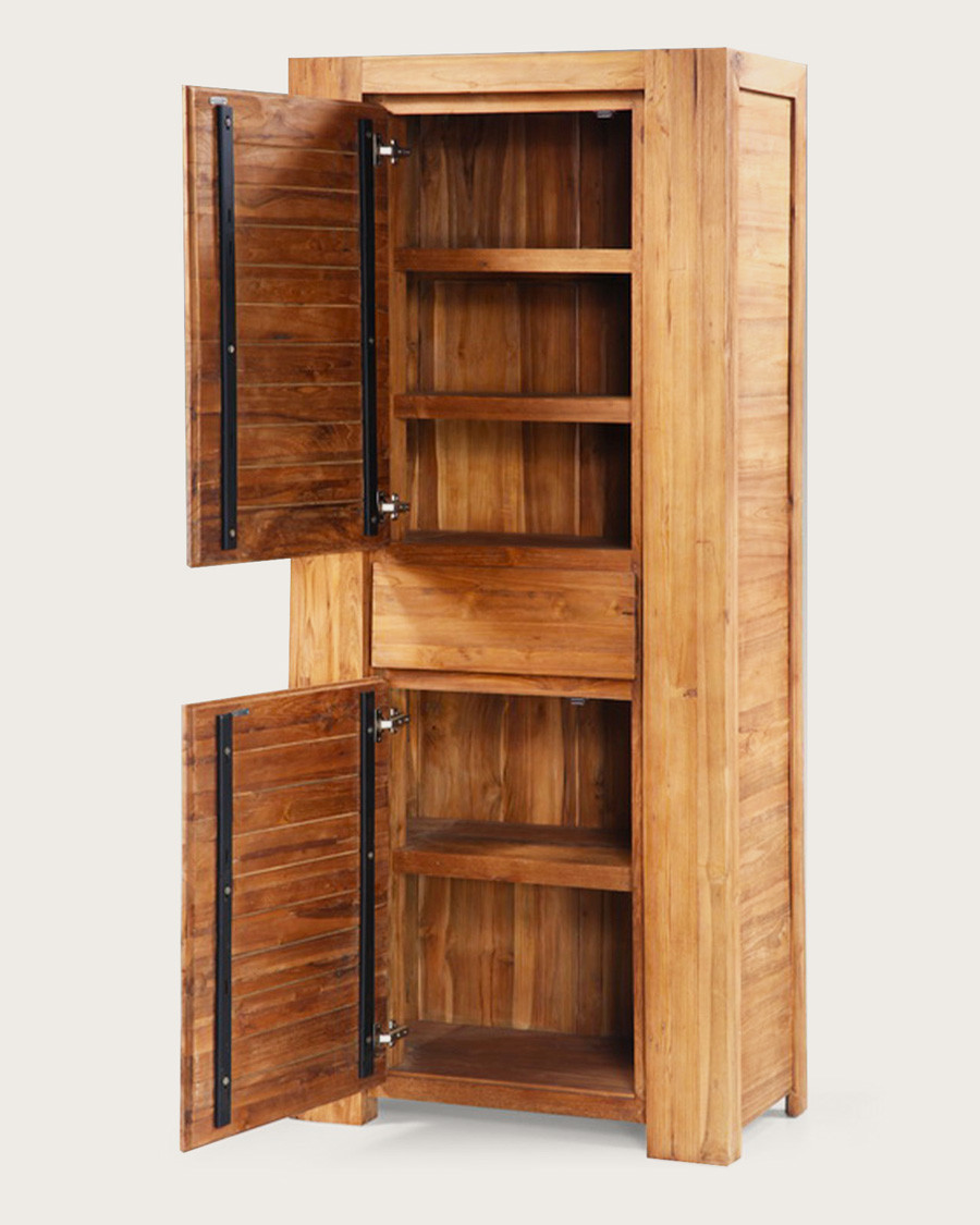 Kutaya – Kleiderschrank/Schrank aus massivem Teakholz